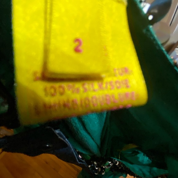 Evening dress , Green color with all around bits  large size - Picture 4 of 6